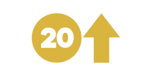 this is an image of the number 20 as well as an arrow pointing up. This is to indicate that the words following are applicable to adult learners who are students 20 years of age and older