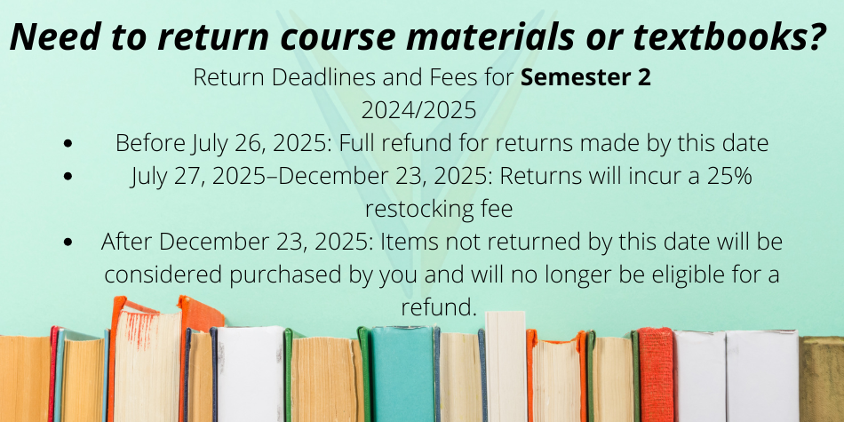 Material Returns for Semester 2 – 24/25 School Year