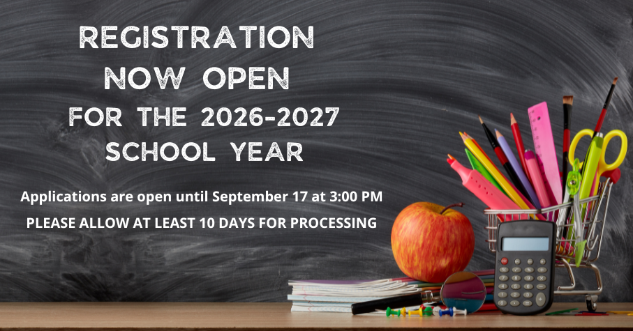 Registration Open for 2026-2027