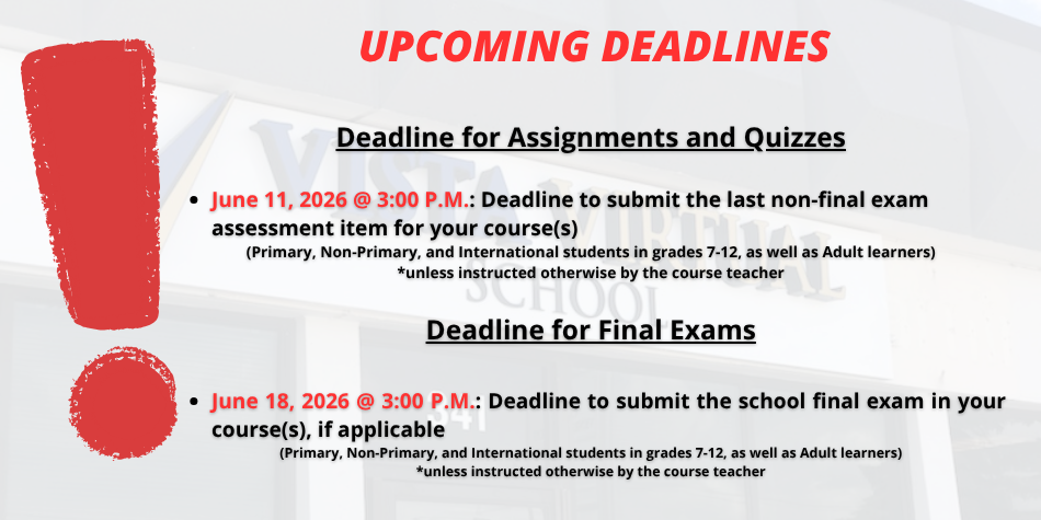 Semester 2 Deadlines
